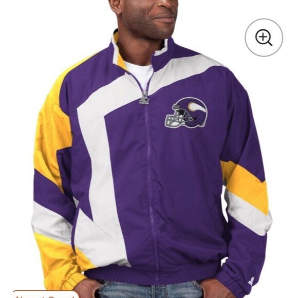 Men’s XL X-Large STARTER Minnesota VIKINGS Full Zip Windbreaker Jacket Polyester - Picture 1 of 16